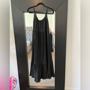 Z Supply Lido Slub Midi dress - black- XS (retail $89)